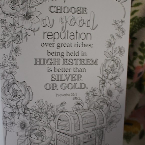 A Garland of Grace Adult Coloring Book Proverbs First Edition  2016 New - Picture 2 of 5